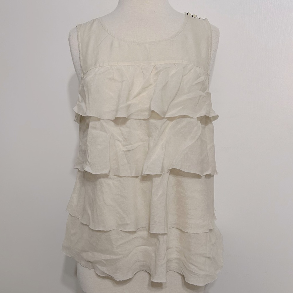 J.CREW Silk Ruffle Top
